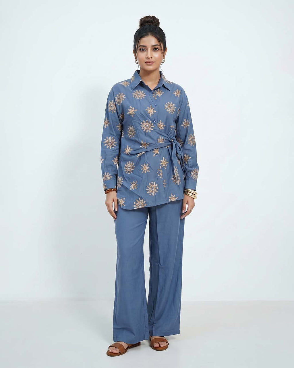 Floral Embroidered Cotton Co-ord Set