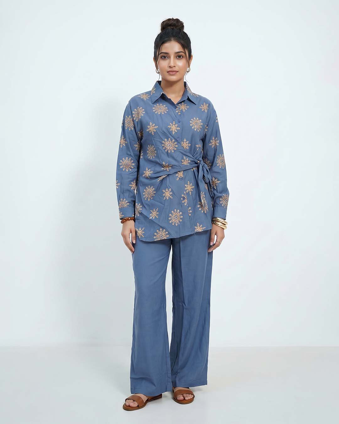 Floral Embroidered Cotton Co-ord Set