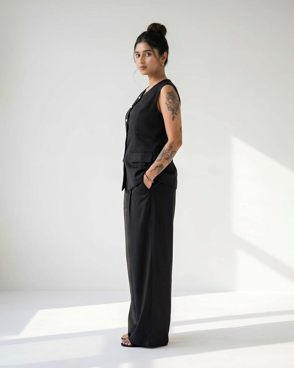 Premium Satin Waistcoat Palazzo Co-Ord Set