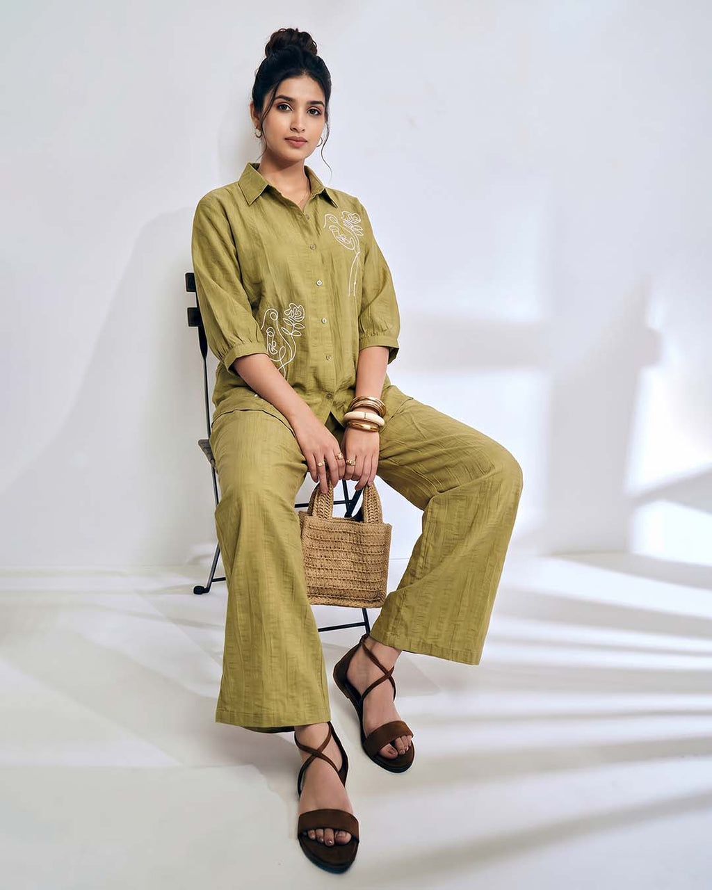 Elegant Embroidered Summer Co-Ord Set