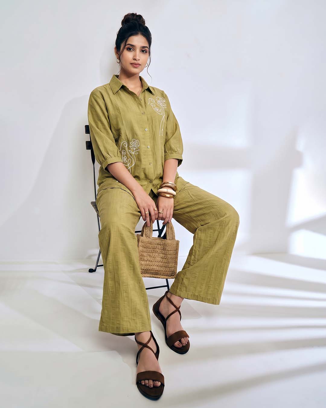 Elegant Embroidered Summer Co-Ord Set