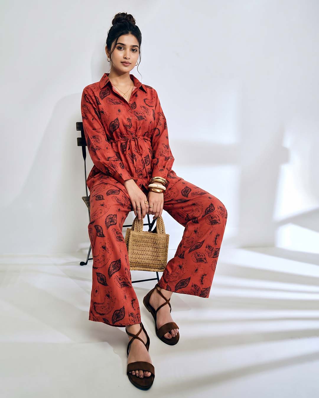 Ownle Sienna Leaf Statement Set