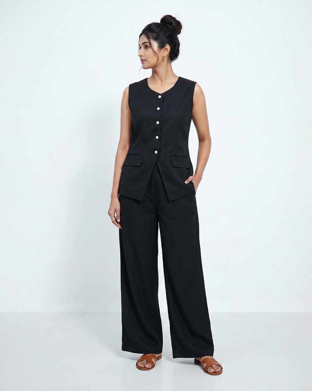 Premium Satin Waistcoat Palazzo Co-Ord Set