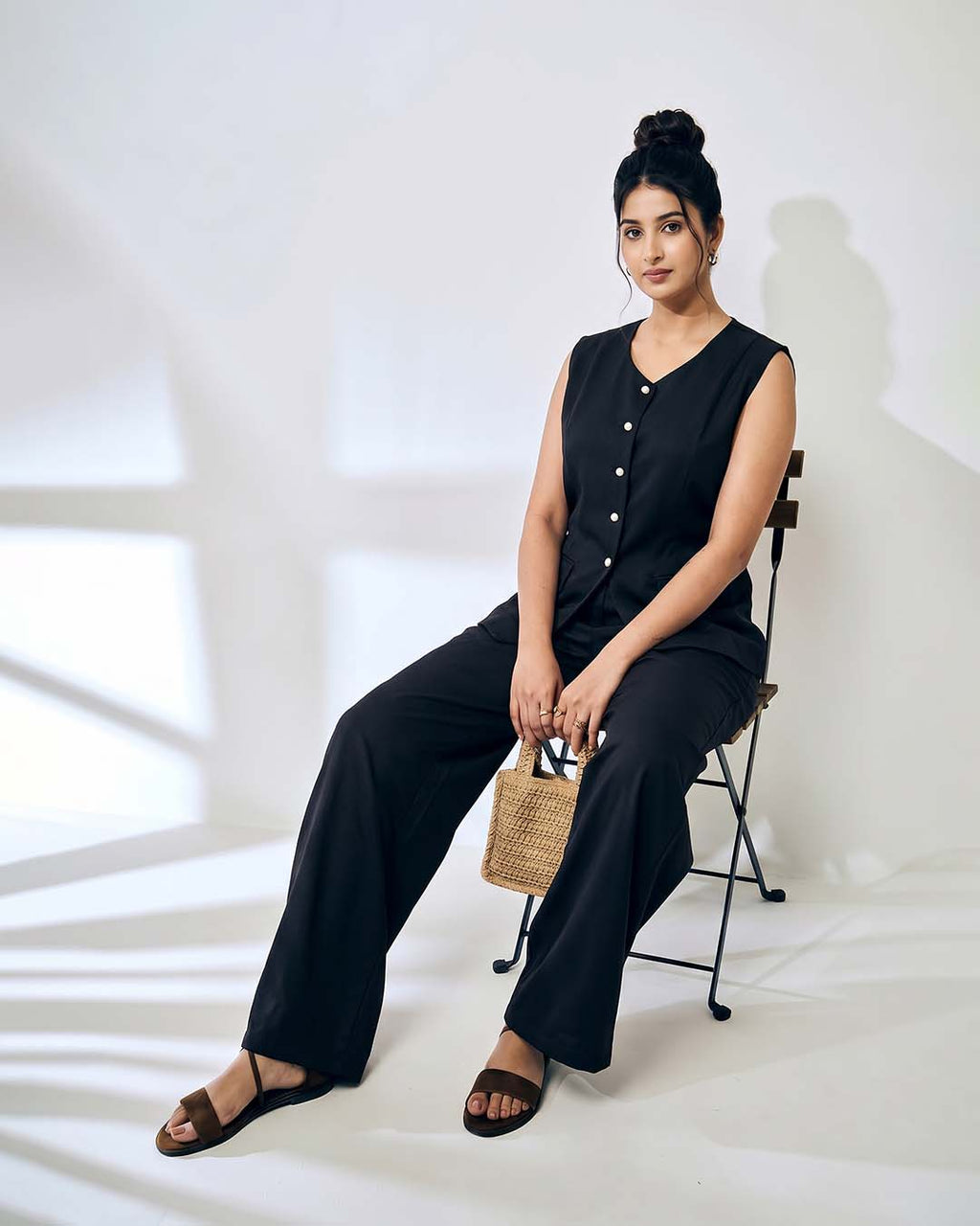 Premium Satin Waistcoat Palazzo Co-Ord Set
