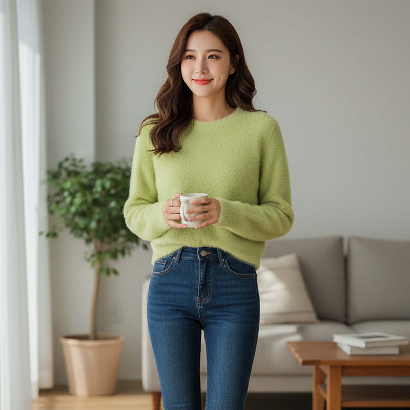 Vibrant Fuchsia Fuzzy Cropped Sweater