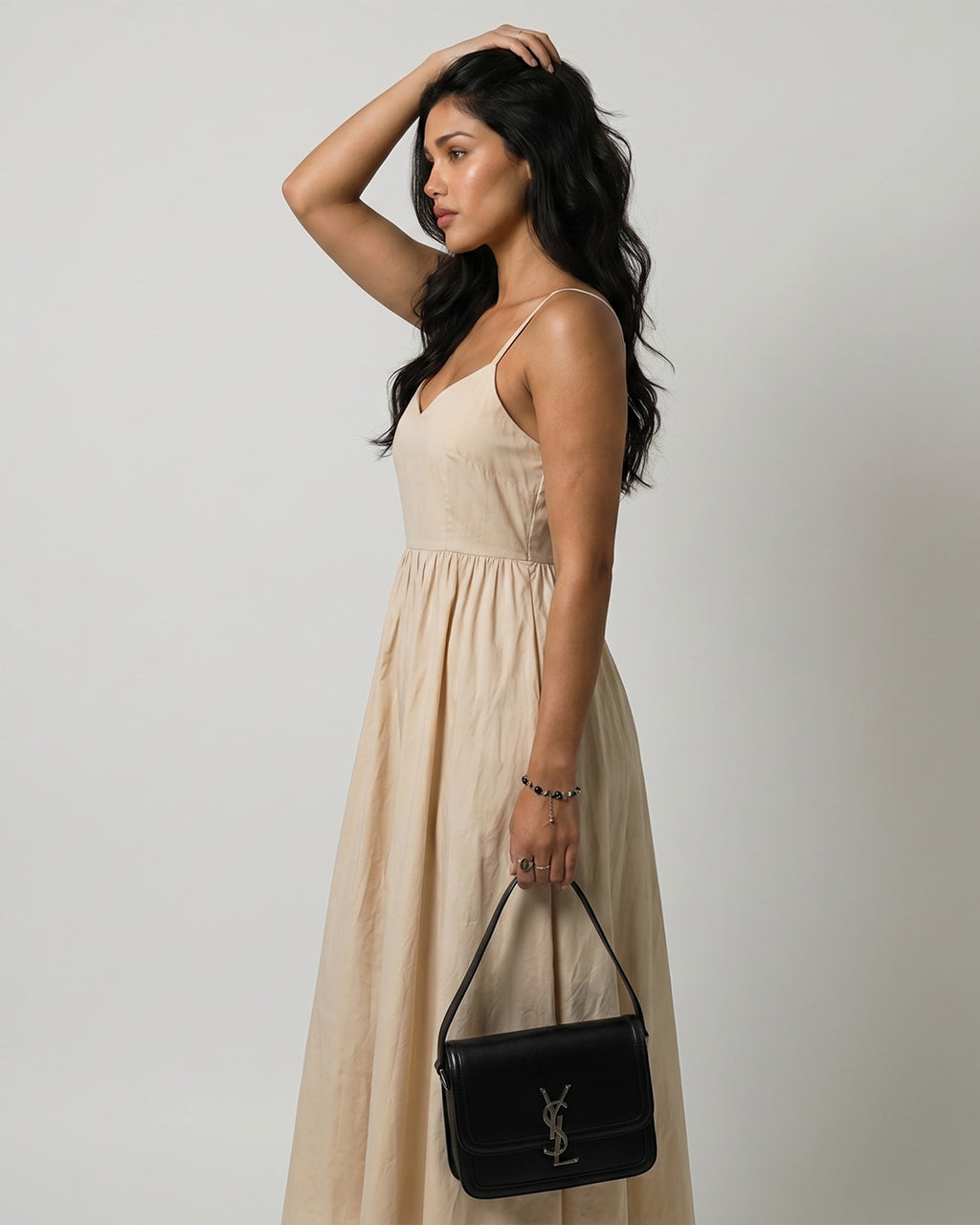 Serena Open Back Satin Dress