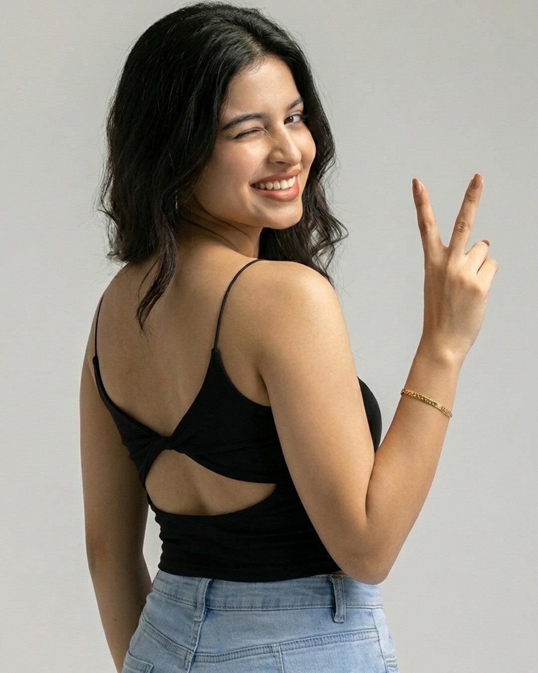 Élise Noire Open-Back Cami