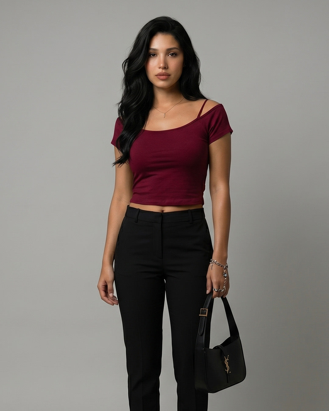 Blush Aura Off-Shoulder Crop Top