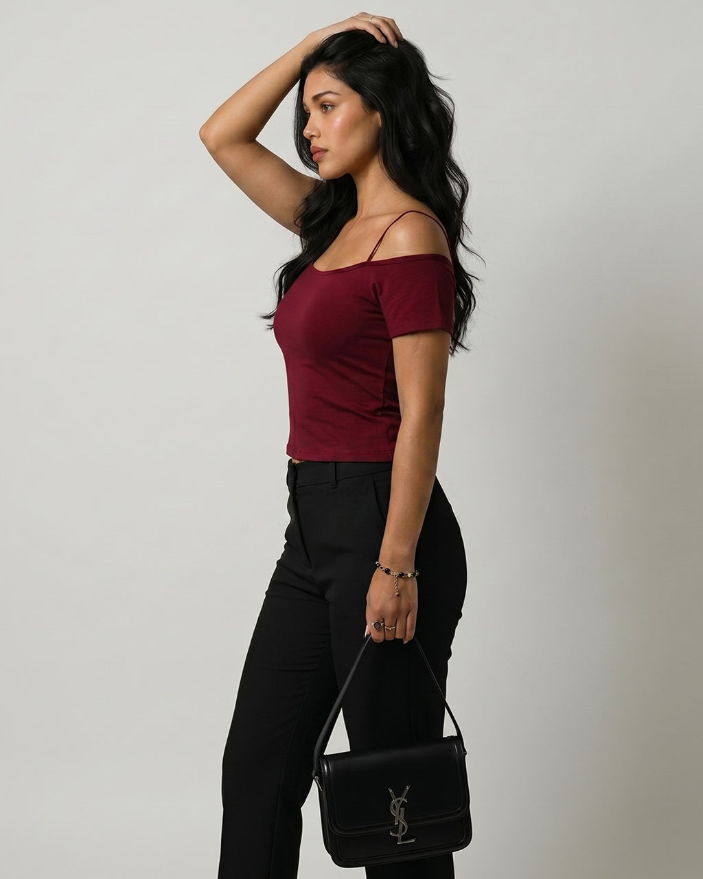 Blush Aura Off-Shoulder Crop Top