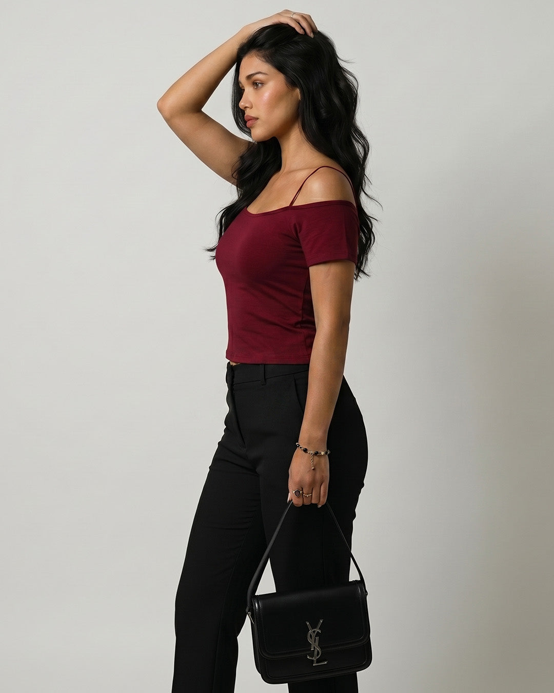 Blush Aura Off-Shoulder Crop Top