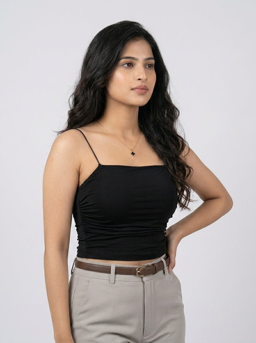 Ownle Midnight Ruched Cami Top