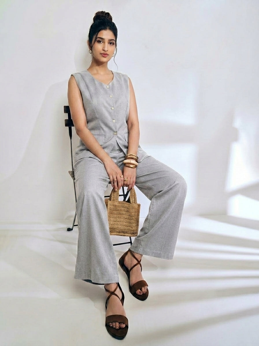 Premium Waistcoat Palazzo Co-Ord Set
