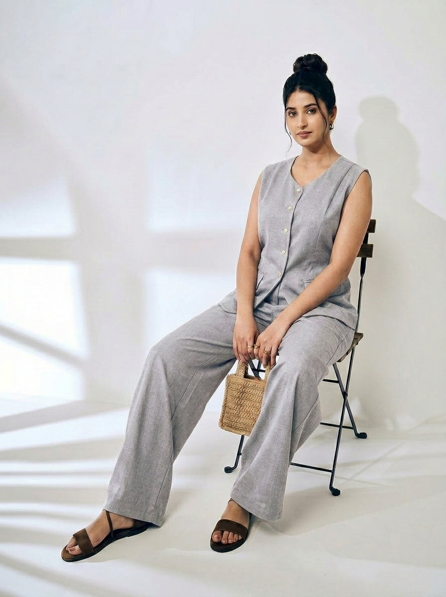 Premium Waistcoat Palazzo Co-Ord Set