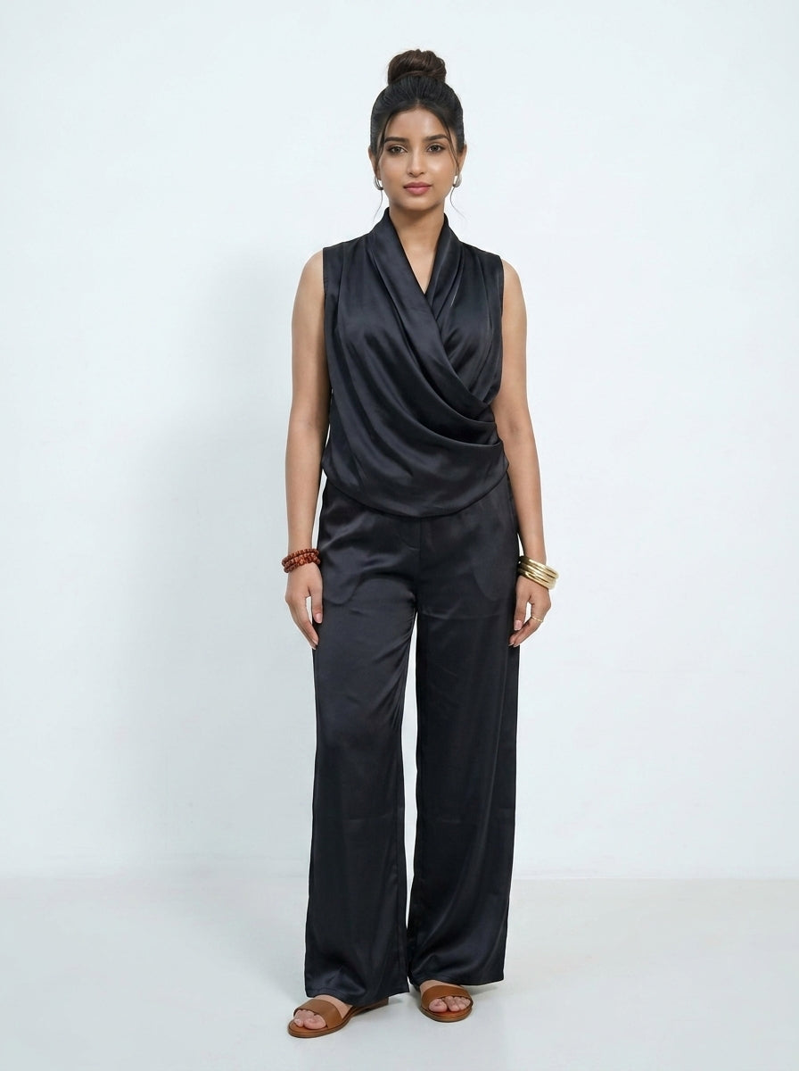 Wrap Top Relaxed Fit Co-ord Set