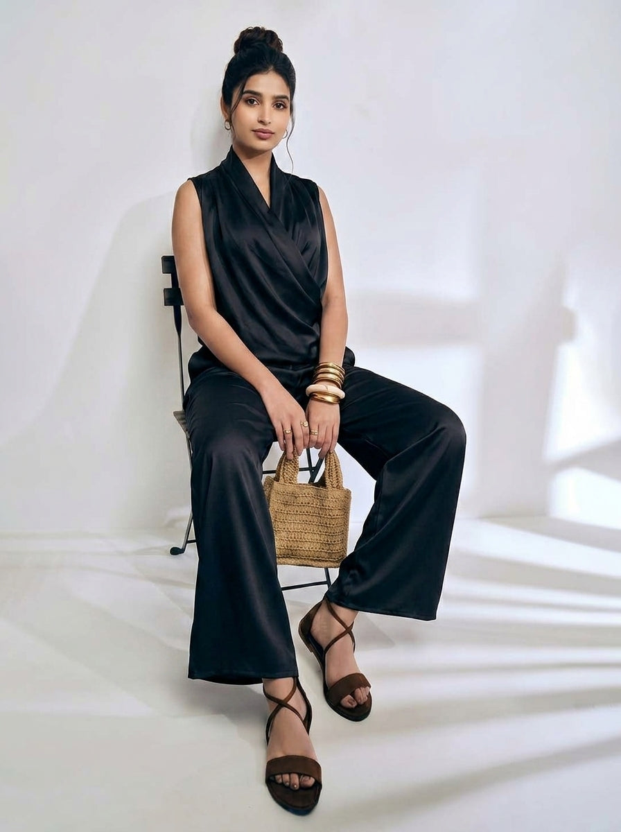 Wrap Top Relaxed Fit Co-ord Set
