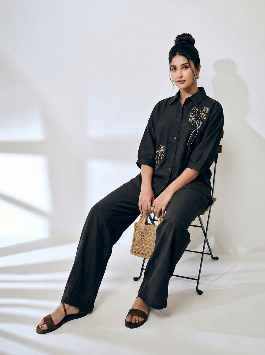 Elegant Embroidered Summer Co-Ord Set
