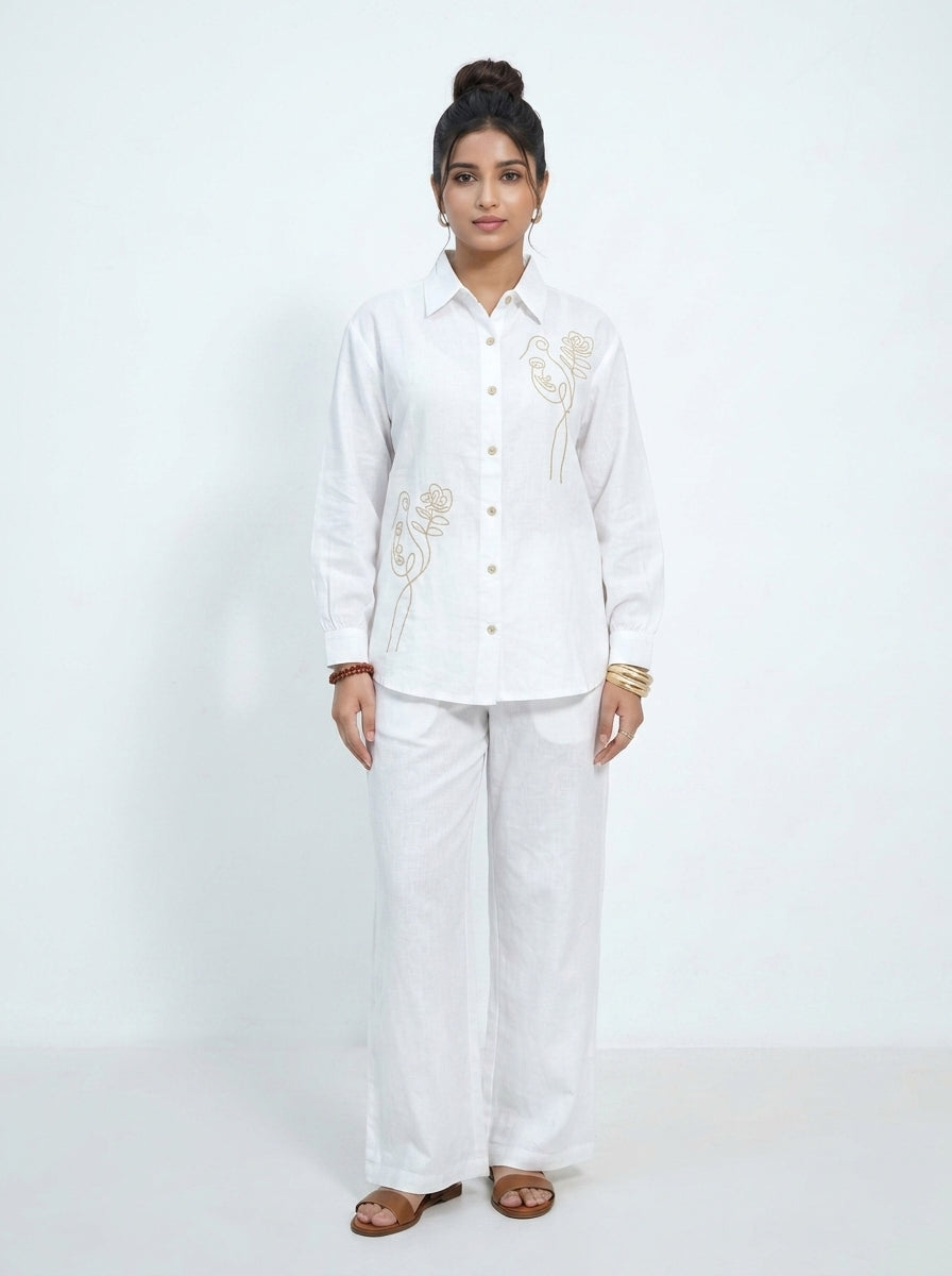Elegant Embroidered Summer Co-Ord Set