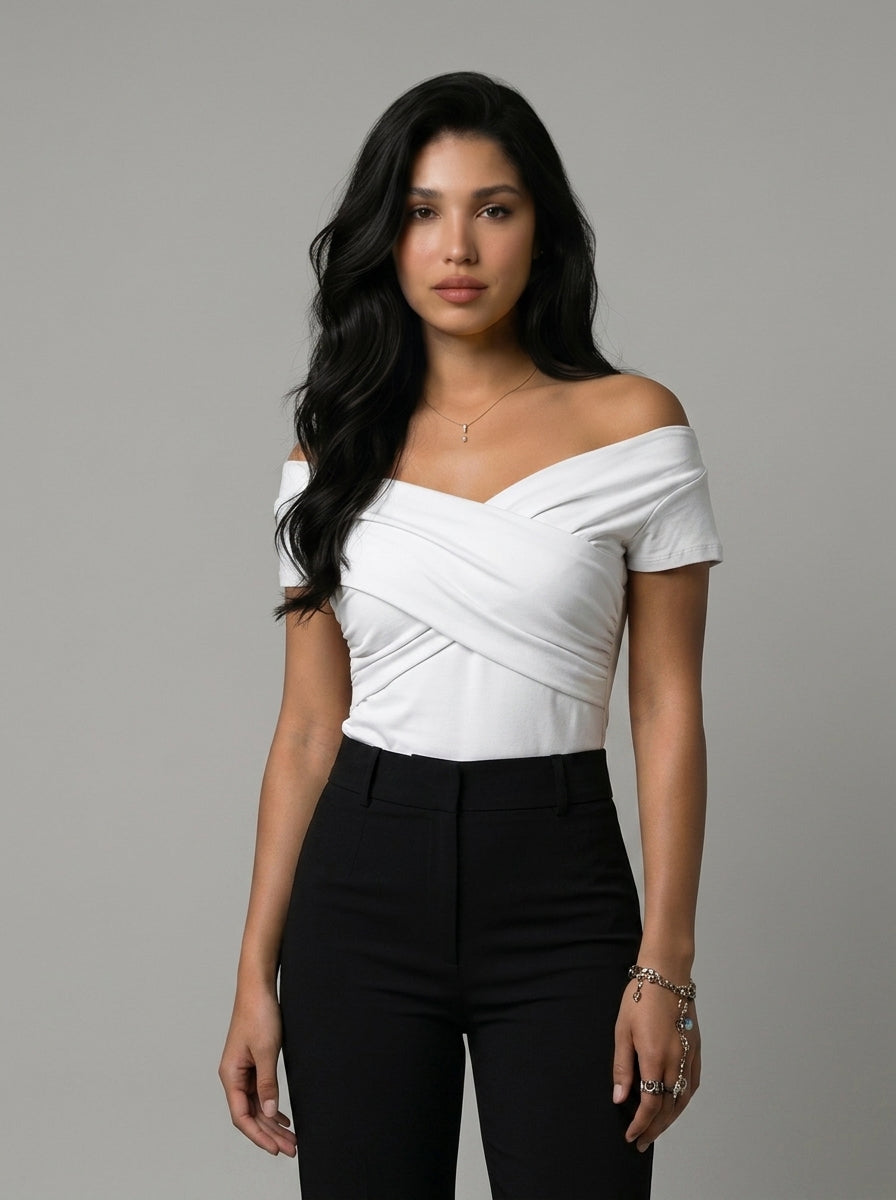 Aveline Off-Shoulder Wrap Top