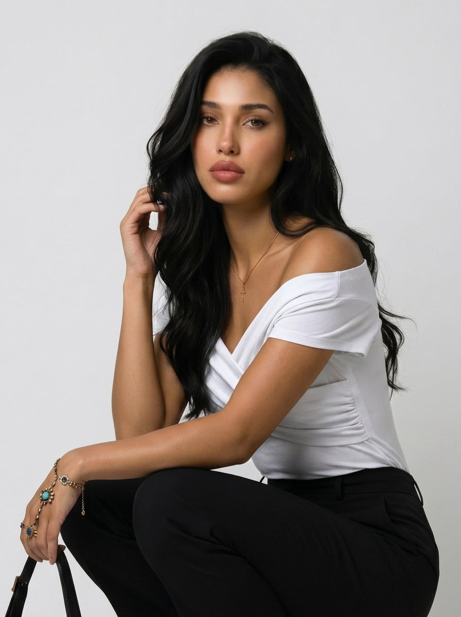 Aveline Off-Shoulder Wrap Top