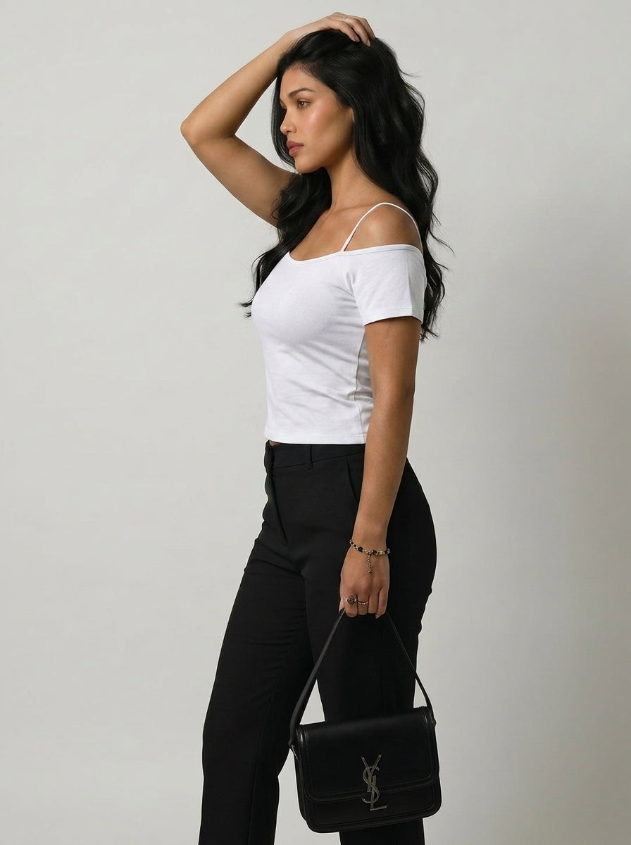 Blush Aura Off-Shoulder Crop Top