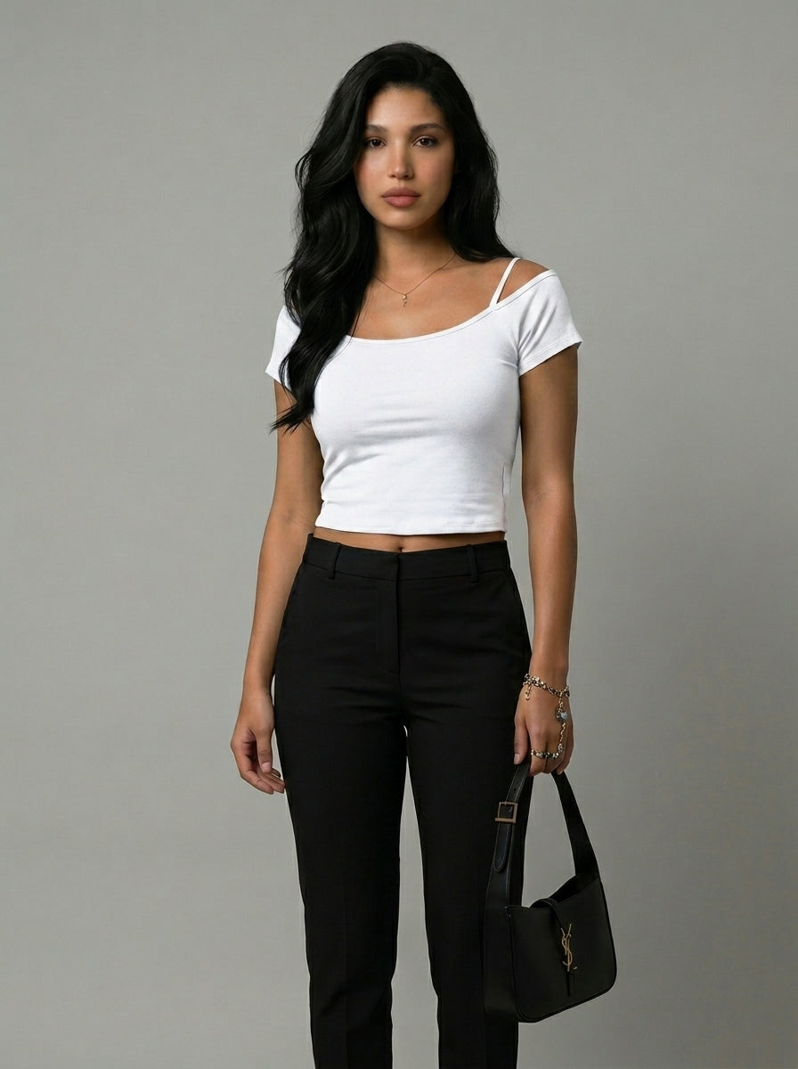 Blush Aura Off-Shoulder Crop Top