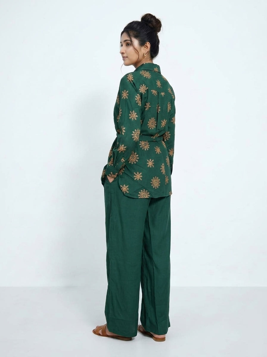 Floral Embroidered Cotton Co-ord Set