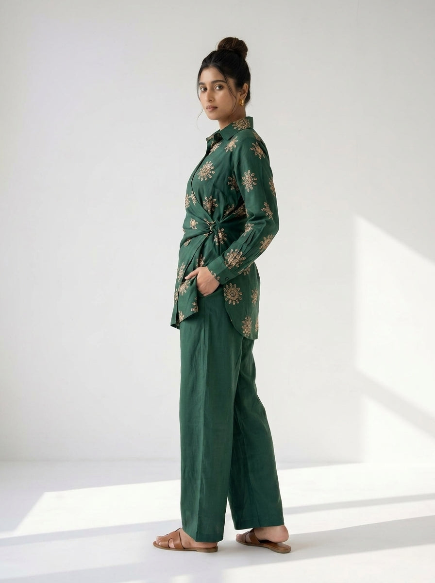 Floral Embroidered Cotton Co-ord Set