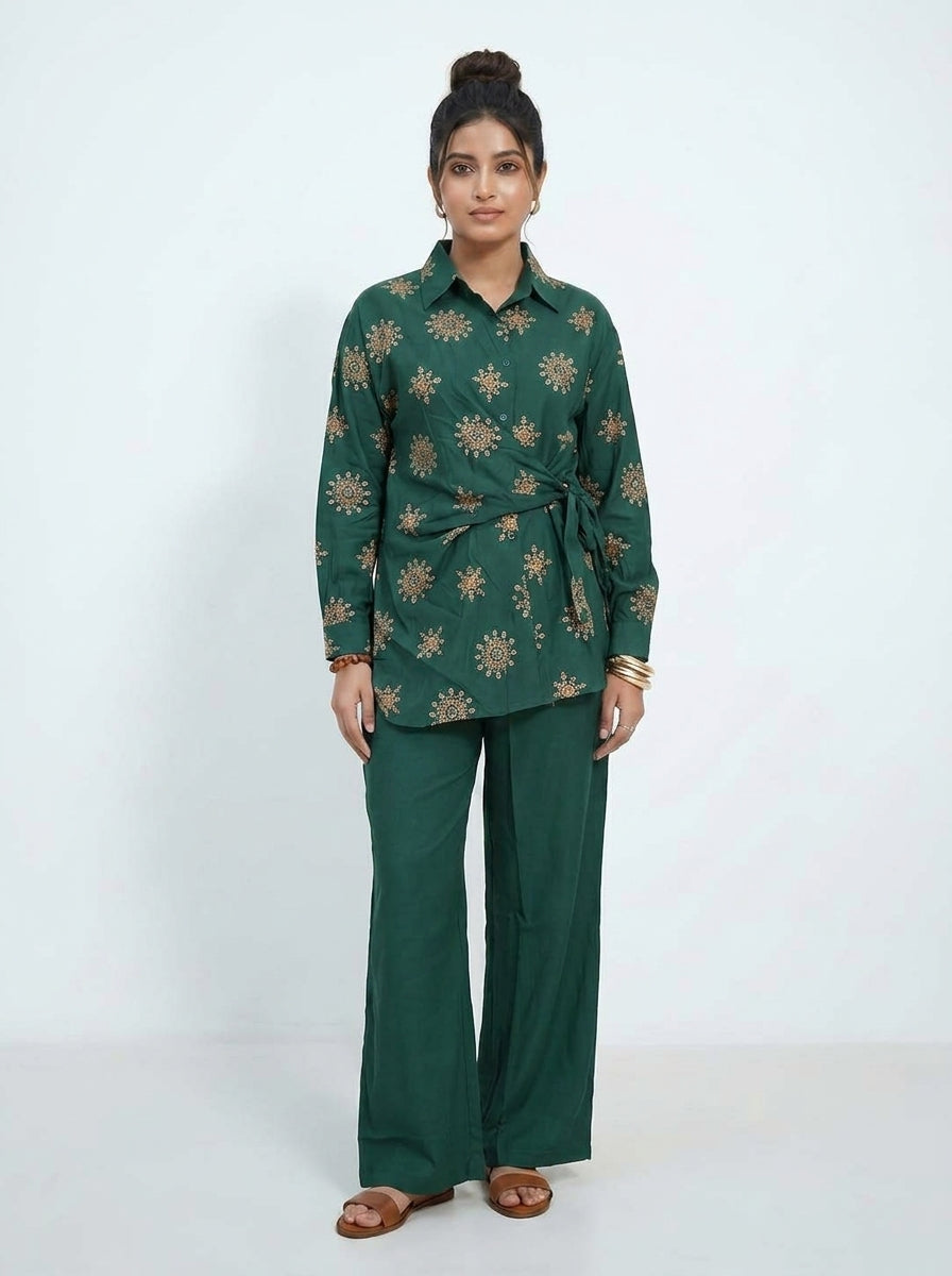 Floral Embroidered Cotton Co-ord Set